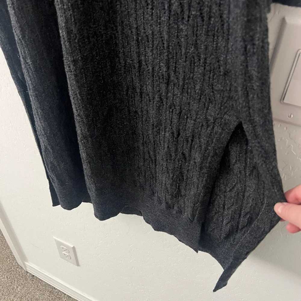 Megan Park Merino Wool Long Cardigan Duster Sweater Dress Gray Boutique Designer - Picture 5 of 8